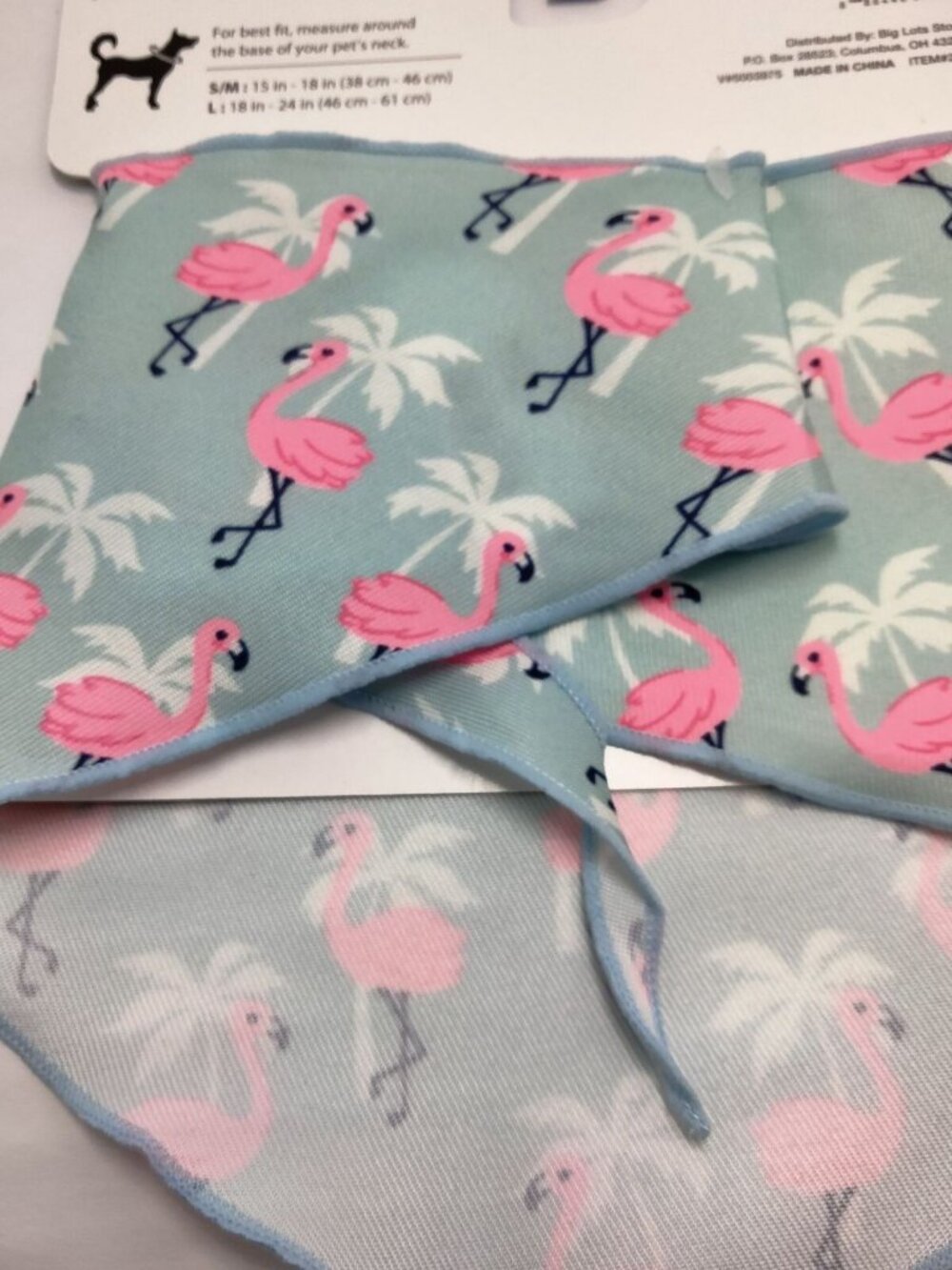 Dog Bandana Pink Flamingo Large 18 to 24 inches Triangle - Picture 3 of 3